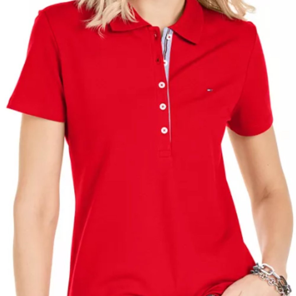 Tommy Hilfiger Women's Solid Short-Sleeve Polo Top